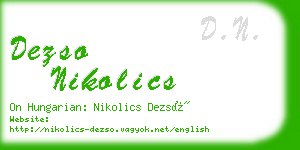 dezso nikolics business card